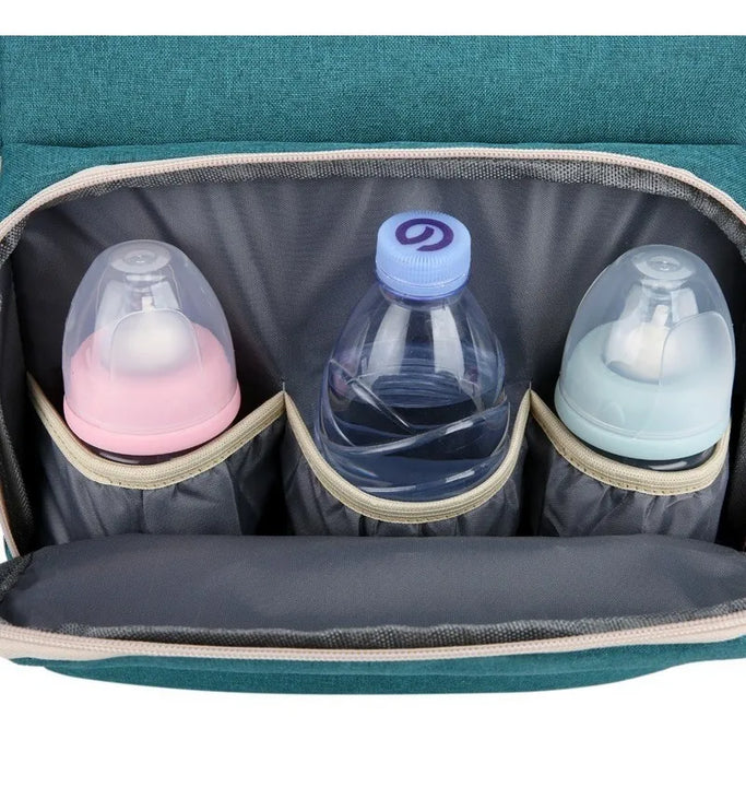 Mochila Bolso Maternal Bebé Cuna Gran Capacidad Impermeable Color Celeste