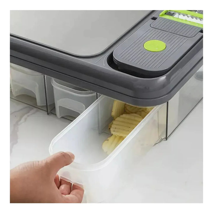 Cortador De Verduras Mandolina 28 En 1 Rallador Rebanador Gris