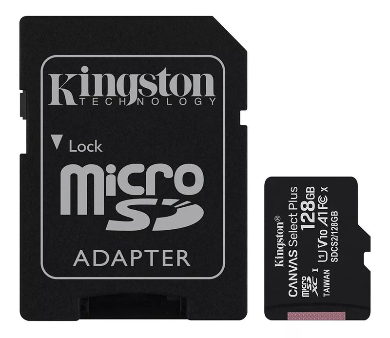 Tarjeta de memoria Kingston SDCS2 Canvas Select Plus con adaptador SD 128 GB