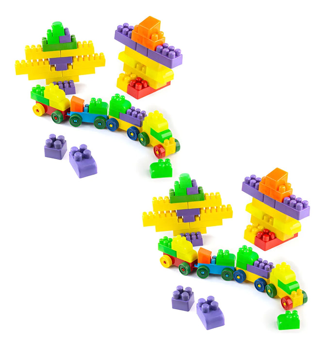 Combo 2 Sets de Armotodo x 72 Bloques C/U – 144 Piezas en Total, Colores Surtidos, Estimula Creatividad y Desarrollo Infantil, Incluye Tulas con Cremallera para Fácil Transporte