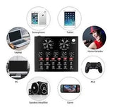 Tarjeta Sonido Externa V8 Transmisión Mic Aux Audif Equalize