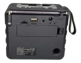 Parlante Bluetooth Recargable Radio Am/fm/sw Usb Auxiliar 88 Negro