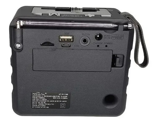 Parlante Bluetooth Recargable Radio Am/fm/sw Usb Auxiliar 88 Negro