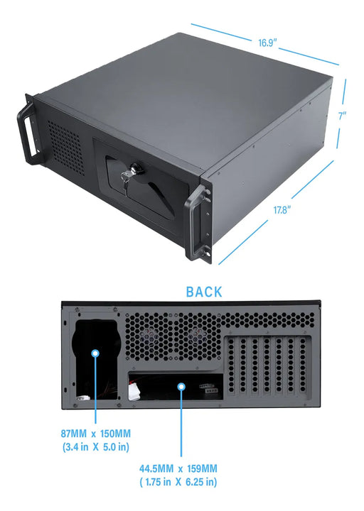 Carcasa Para Chasis De Servidor 4u 7 Bahías 3.5 Pulgadas