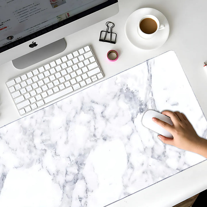 Haocoo - Tapete De Escritorio Para Oficina, 35.4 X 15.7 Pul. Color Blanco (white Marble)