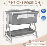Cuna Portátil Ajustable Con Ruedas Y Colchón Para Bebé