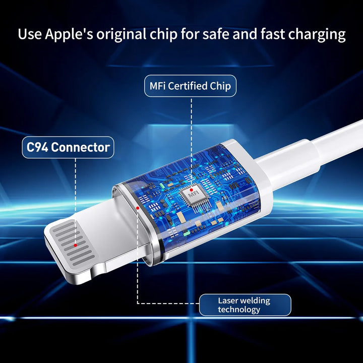 Ocupwei Cargador De Telefono [certificado Mfi] Paquete De 3,