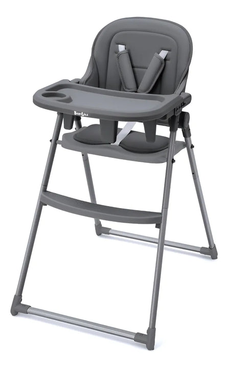 Silla Alta Plegable Para Bebés Y Niños Con Bandeja Gris