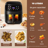 Freidora Olla Aire Caliente Sin Aceite Air Fryer 10 Litros Negro