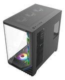 Gabinete Gamer Iceberg Crystal Wave L 7 Ventiladores Argb Color Negro