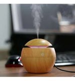 Difusor Aromas USB Humidifer 130ml Ultrasonico Madera Oscuro Esfera