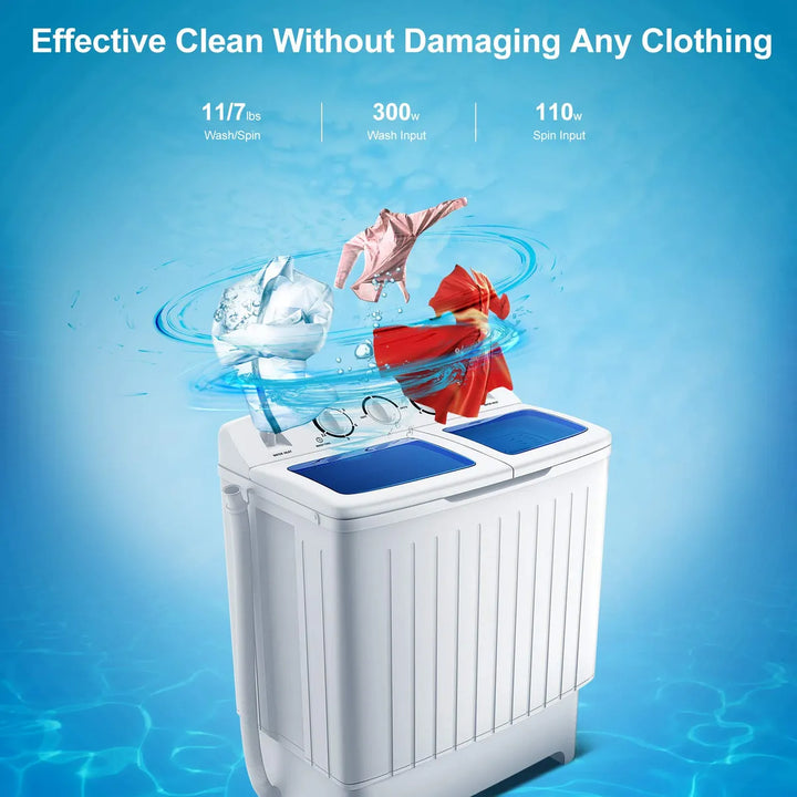 Combo Giratorio De 9 Kg Y 5.4 Kg Mini Lavadora Compacta