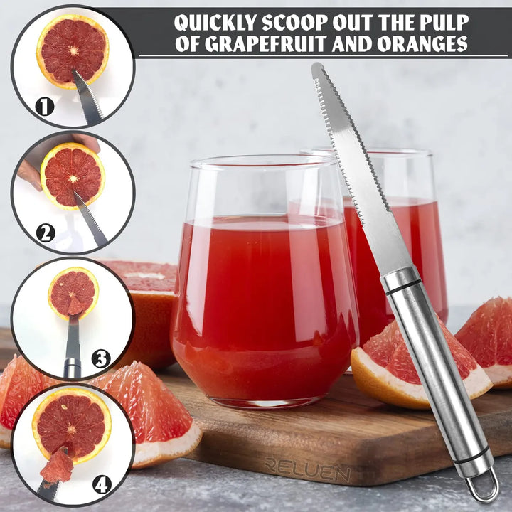 Reluen Cuchillo De Toronja De Acero Inoxidable, Cuchillo Cur