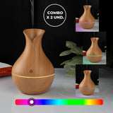 Humidificador Energy Plus Beige, Combo de 2 Difusores de Aceites Esenciales, Luz LED Relajante, Capacidad 200 ml, Ideal para Aromaterapia y Mejorar la Calidad del Aire.