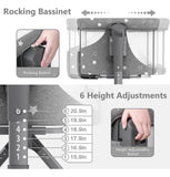 Cuna De Bebé 3 En 1 Portátil Con Colchón Y Malla Gris