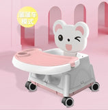 Silla Comedor 4 En 1 Bebes Color Rosa Liso