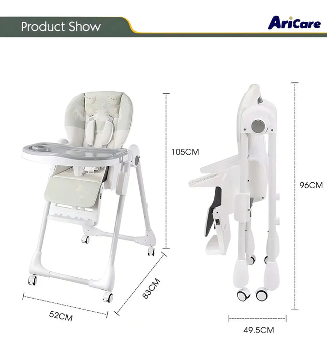 Silla Comedor Kidshop Doble Bandeja Plegable Elefante