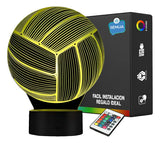Lámpara De Noche Led 3d Balon Voleibol Regalo Holograma - Negro