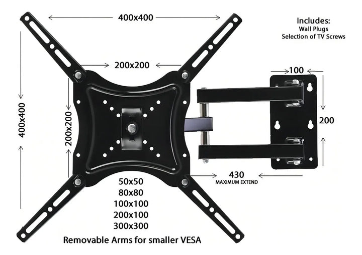 Base Para Tv De 14 Hasta 55 Pulgadas Color Negro