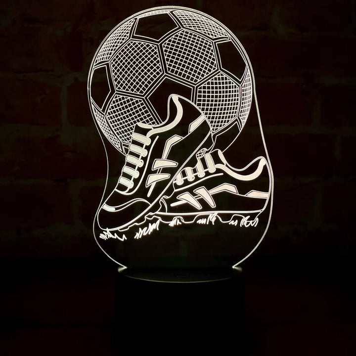 Lámpara Led Guayos Balón Fútbol Holograma Decoración Regalo - Negra