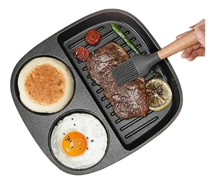 Sartén Eléctrico 3 Puestos Rosa