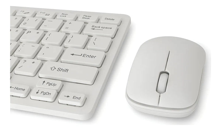 Kit Mini Teclado + Mouse Óptico Inalámbrico Para Pc Mac Color Del Teclado R-p0527 K03 Teclado Blanco