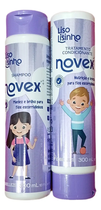 Kit Shampoo Y Acondicionador Novex Liso Lisinho Para Niños