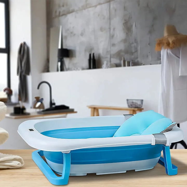 Bañera Tina Plegable Bebe Rosa Azul Ergonómica Fácil Guardar