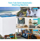 Lavadora Portátil Doble Tina 11.79 Kg Con Temporizador Y Bom