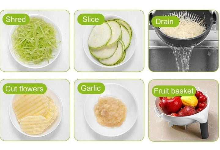 Cortador De Verduras De Cesta Húmeda De Cocina Multifunción