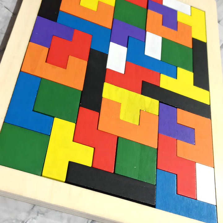 Cubeta Toys Tetris Juego Mesa Didactico Rompecabezas En Madera 40 Piezas