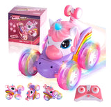 Carro a Control Remoto Macrooutlet Modelo Unicornio Y Tiburón Fucsia Luces y Sonidos