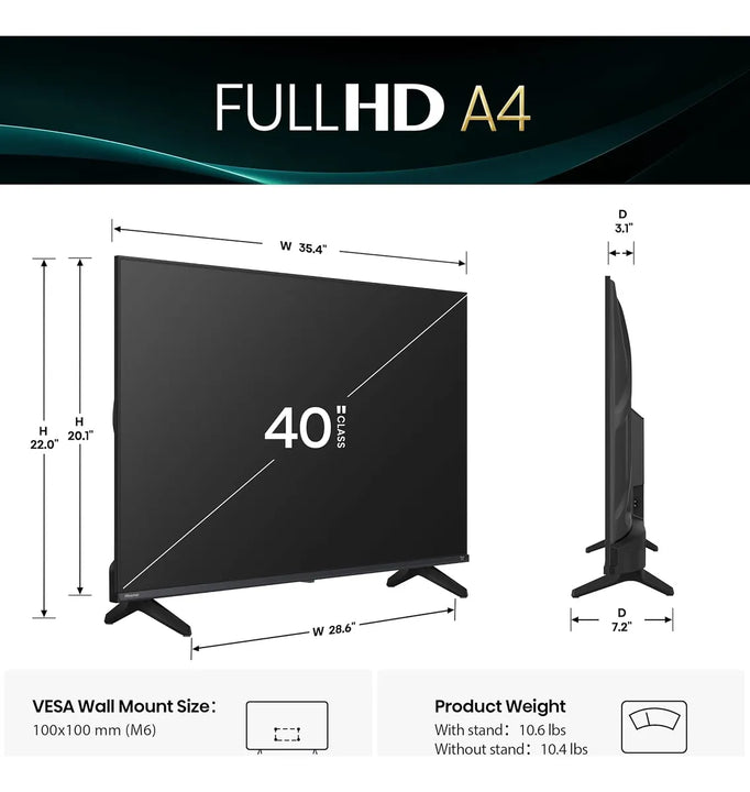 Televisor Hisense Serie A4 De 40 Smart Fire Tv Hisense