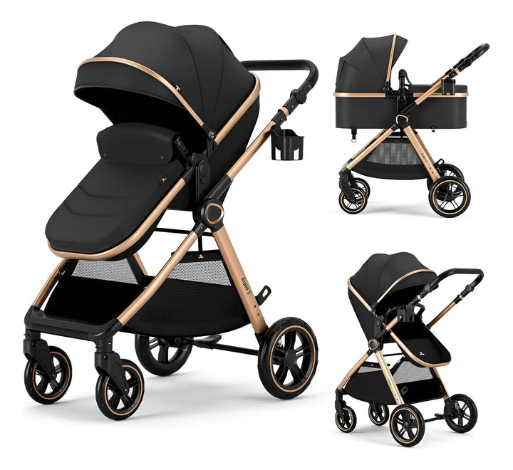 Cochecito 2 En 1 Accombe Convertible Todo Terreno Con Moises Gold