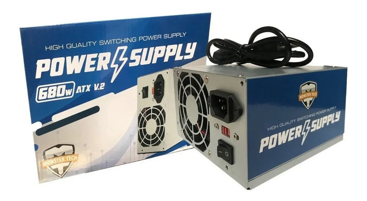 Fuente De Poder Atx 680w V.2 Pc 20-24 Pin Sata Ide Color Gris