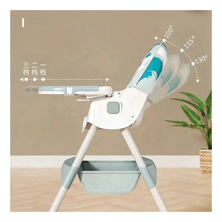 Silla De Comer Para Bebé 2 En 1 Mecedora Color Azul Niños