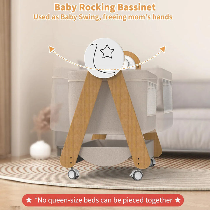 Cuna Mecedora Para Bebé Portátil Con Control Remoto Y Blueto