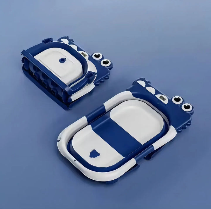 Bañera Plegable Portátil Con Termómetro Y Cojin Malla 6869 Color Azul Cocodrilo