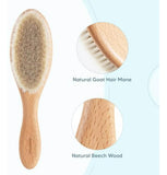 Set De Cepillo Y Peine De Madera Para Bebés - Suave Y Efecti