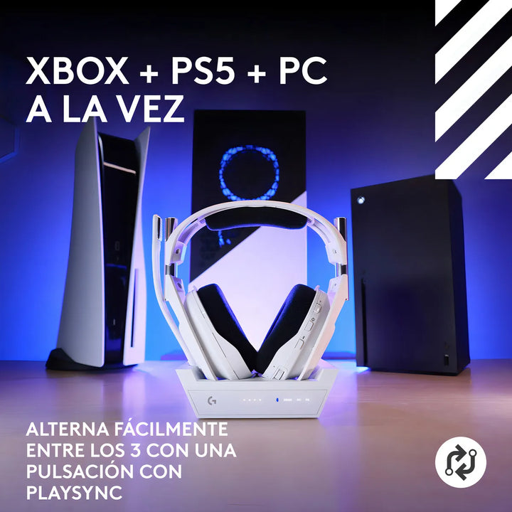 Audifono Gamer Astro A50 X Lightspeed Wireless con base White Color Blanco