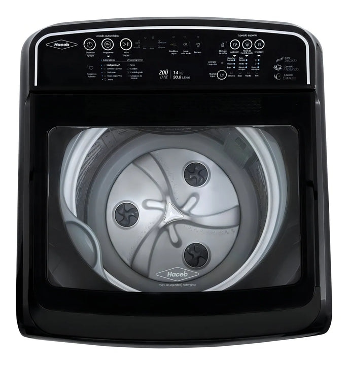 Lavadora Zoü 14 Kg Digital Negra Color Negro