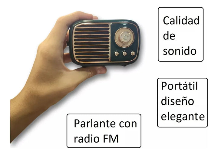 Radio Fm Vintage Bluetooth Recargable Parlante 5w Usb Variado