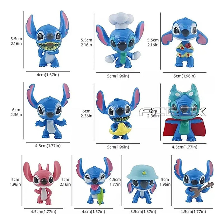Set 10 Figuras Lilo Y Stitch De La Pelicula Juguete Muñecos