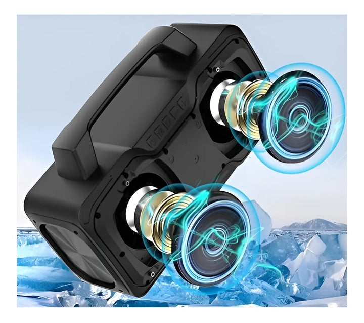 Bocinas Portátil Bluetooth Bugani 80w Altavoz Subwoofer Exterior Impermeable Ipx7 Sonido Estéreo micrófono Incorporado 24h Hora de Jugar Admite Carga Phone Soporta entrada MIC AUX M118 Negro