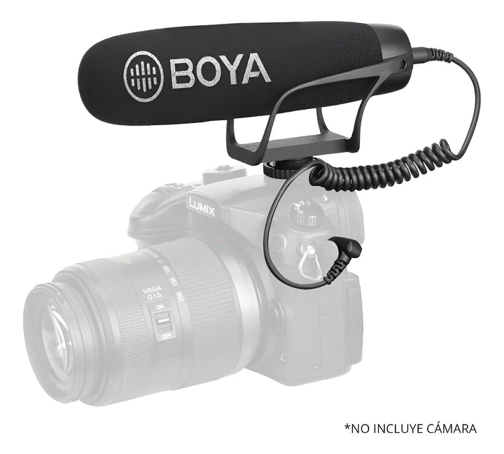 Micrófono Condensador Super Cardioide Boya BM2021 Tipo Shotgun Para Cámaras DSLR Videocámara Celular PC Alto Rendimiento De Sonido Micrófono Profesional Plug & Play Peso Ligero Super Compacto Práctico