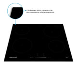 Estufa De Empotrar Vitrocerámica 60 Cm Cuatro Puestos Negro