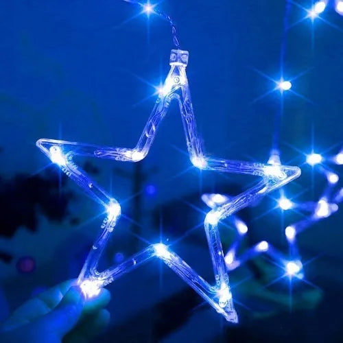 Extensión Luces Led Estrella Lunas 2.50m Decoración Navideña