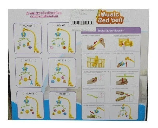 Móvil Musical Jirafa Musical Ref 19791 911 Juguete Bebes Amarillo