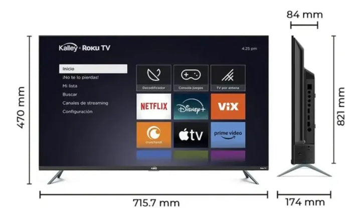 Televisor Kalley 32 Pulgadas K-rtv32hd Smart Tv Roku Tv