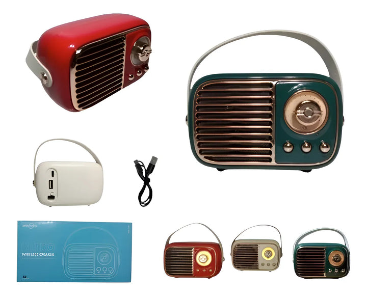 Radio Fm Vintage Bluetooth Recargable Parlante 5w Usb Variado